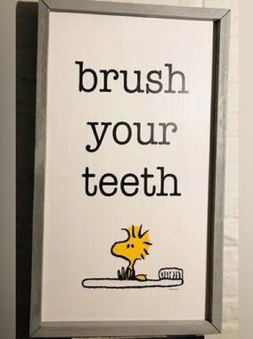Pottery Barn 'Brush Your Teeth' Art Decor